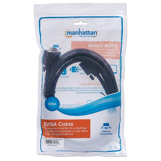 Cable Manhattan monitor sVGA 8mm HD15 m-m 3m
