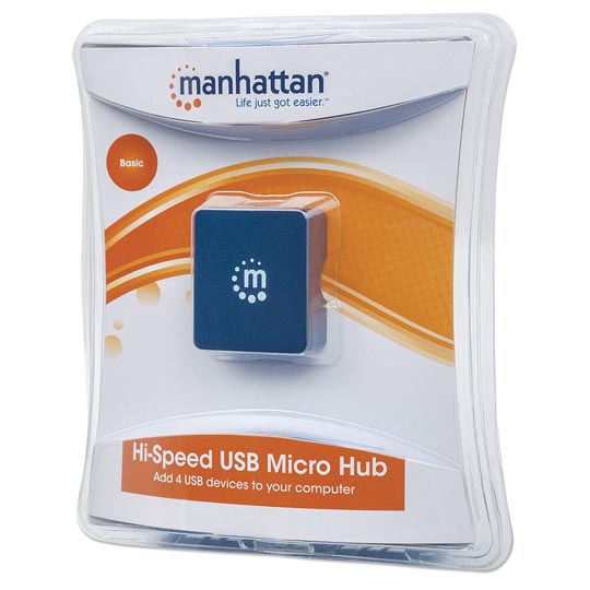 Hub Manhattan USB v2.0 4 puertos micro.
