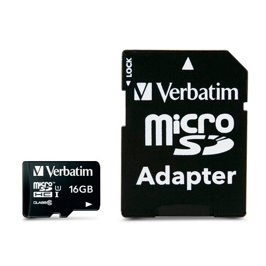 Microsd Verbatim 16GB clase 10 con adaptador