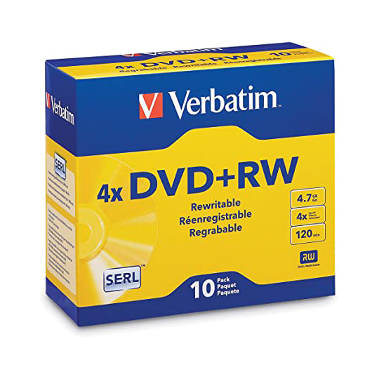 Disco Verbatim DVD-RW 4x 4.7GB con 10 pzas