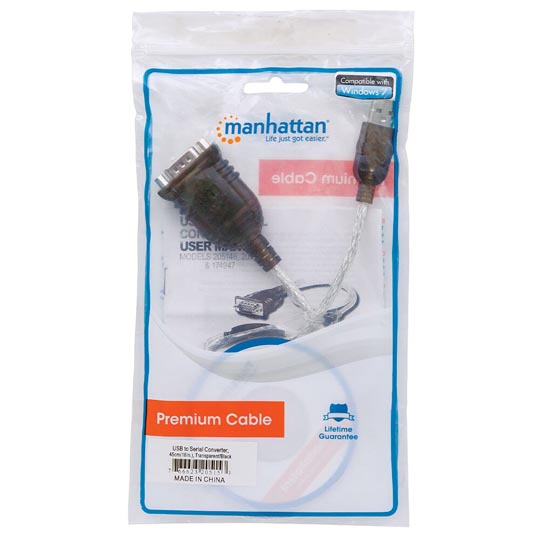 Cable adaptador convertidor USB a-serial DB9, 1 puerto, macho-macho, empaque bo