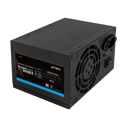 Fuente de poder Acteck atx de 500W color negro