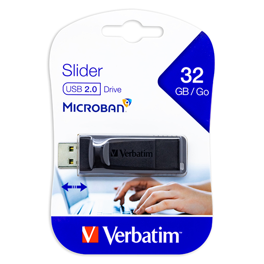 Memoria Verbatim USB 32GB slider black.