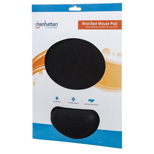 Mousepad Manhattan ergonomico negro.