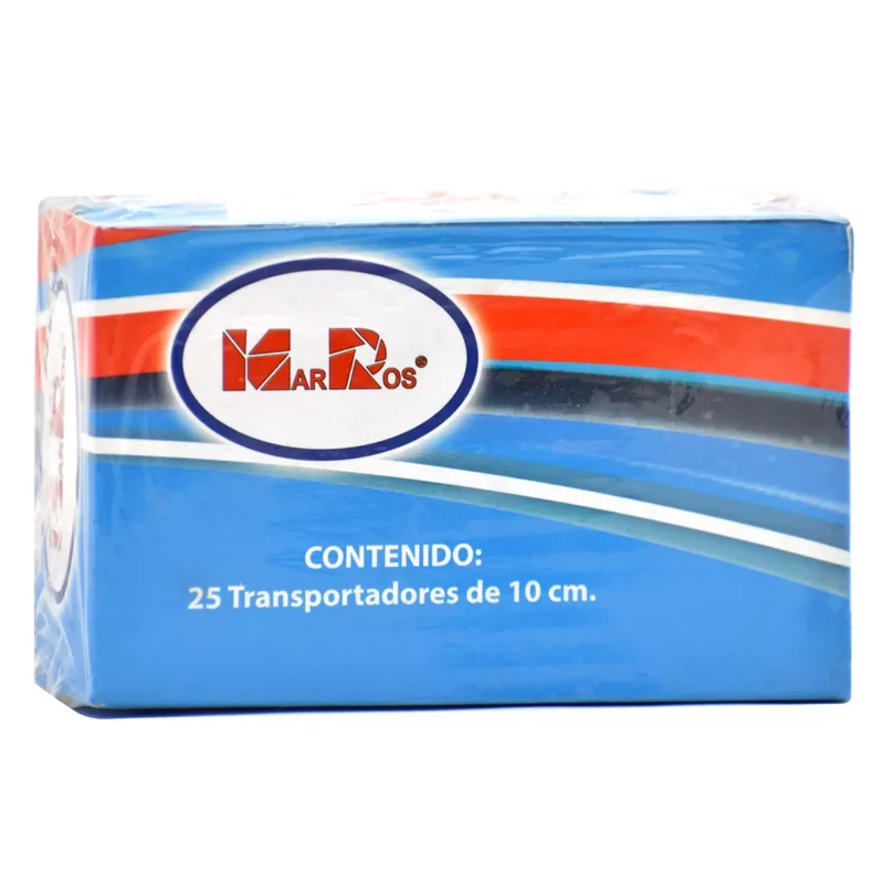 TRANSPORTADOR 180° 10CMS MR390 ATADO DE 25 PZAS.