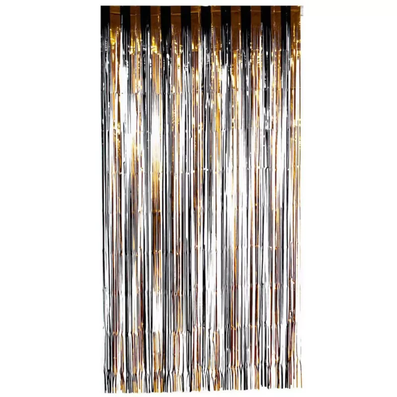 CORTINA DECORATIVA FOIL 1X2M 8998-F ORO NEGRO