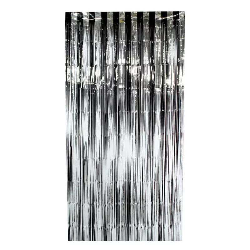 CORTINA DECORATIVA FOIL 1X2M 8998-E NEGRO PLATA