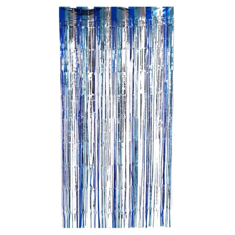 CORTINA DECORATIVA FOIL 1X2M 8998-C AZUL PLATA