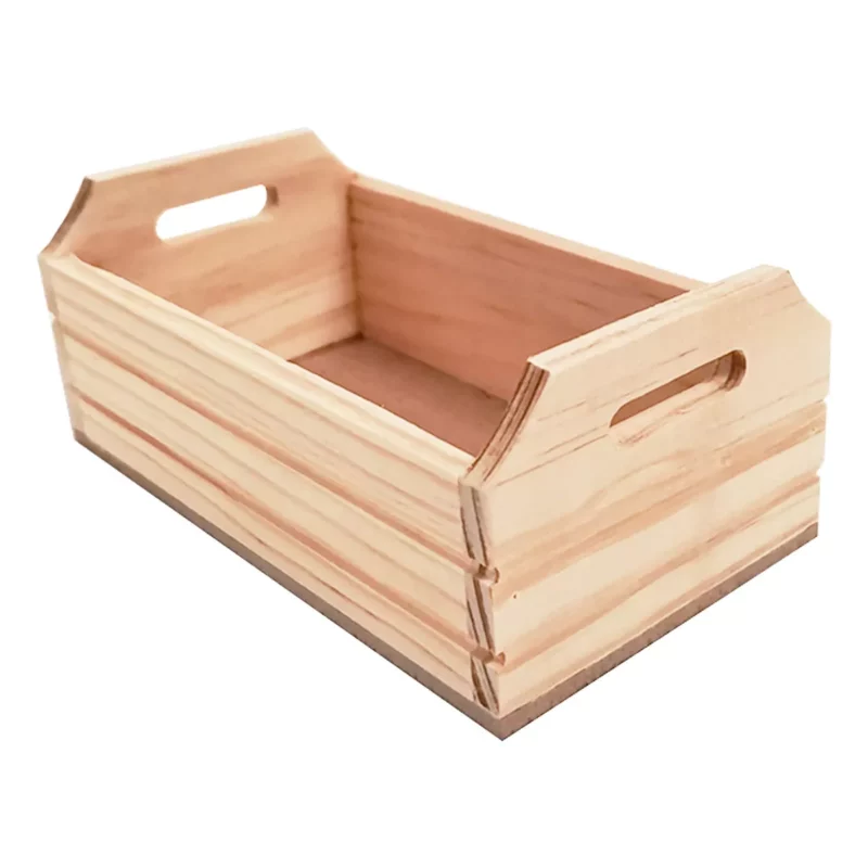 Caja de madera 12CMS tipo canasta 5042 paq. c/ 2 PZ.