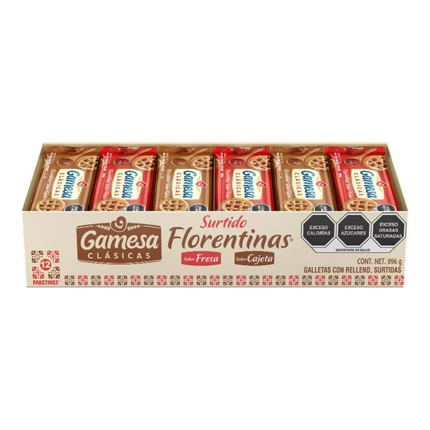 Florentinas Gamesa Surtidas con 12 pzas con 83 g c/u