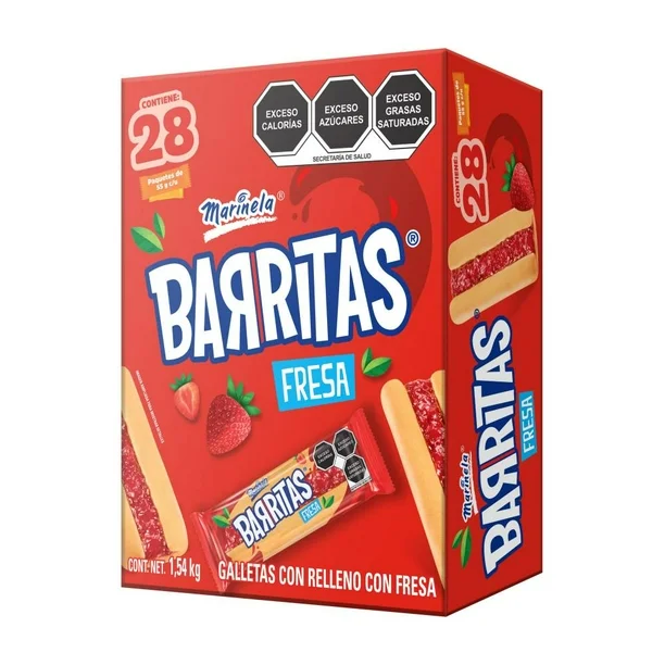 Barritas Marinela Fresa con 28 pzas de 55 g c/u