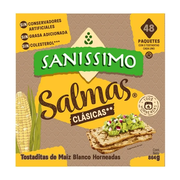 Tostadas Sanissimo Salmas 48 pzas de 18 g c/u