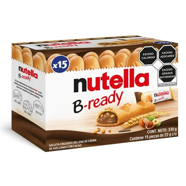 Galleta Rellena con Crema de Avellanas con Cocoa Nutella B-ready 15 pzas 22 g c/u