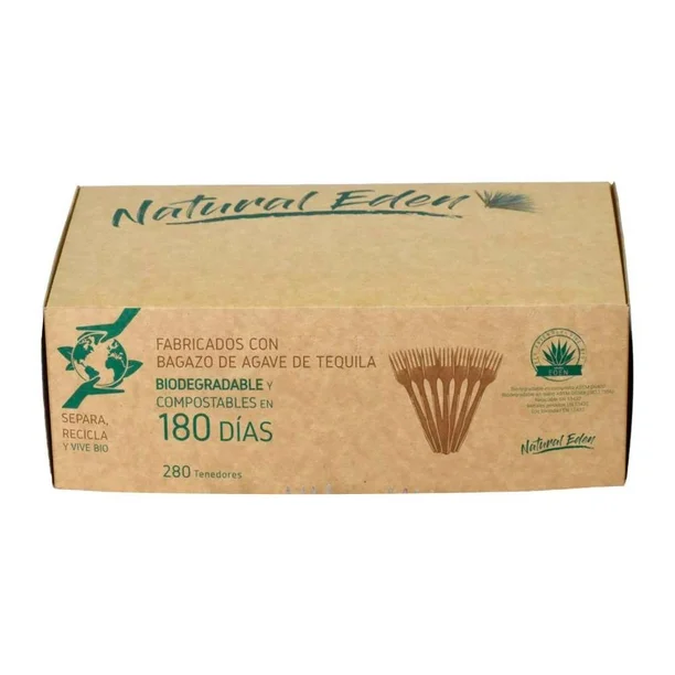 Tenedor Natural Eden Vitabag Biodegradable 280 pzas
