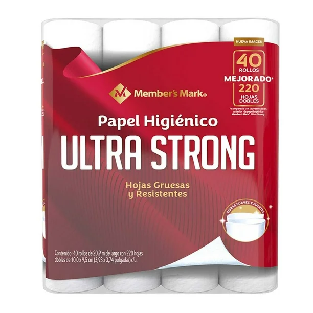 Papel Higiénico Member's Mark Ultra Strong con 40 Rollos 