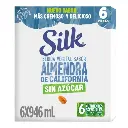 Bebida Vegetal Silk Sabor Almendra de California Sin Azúcar 6 pzas de 946 ml c/u