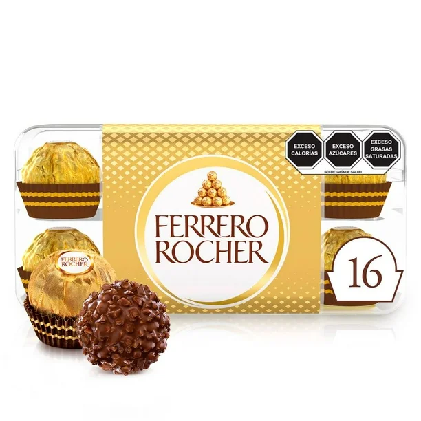Chocolate Ferrero Rocher Relleno con Avellana con 16 pzas