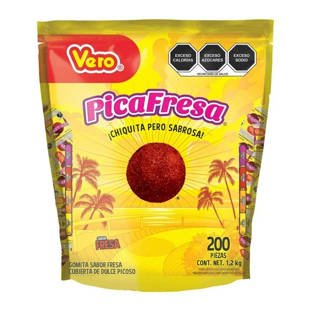 Gomitas Confitadas Pica Fresa Dulces Vero 200 pzas