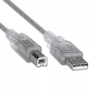 Cable Manhattan USB A-B 2.0 Alta Velocidad 4.5m Color Plata