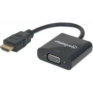 Convertidor Video Manhattan HDMI a VGA Color Negro