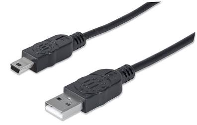Cable Manhattan USB V2.0 A-Mini B 3.0M Negro