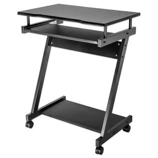 Escritorio Manhattan Compacto con Ruedas Bandeja Deslizable para Teclado Color Café Claro