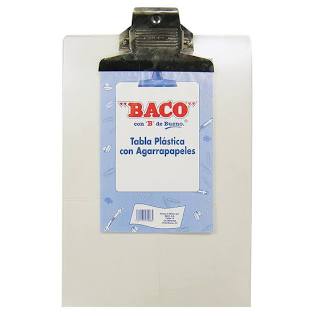 Tabla de plástico carta BACO con broche