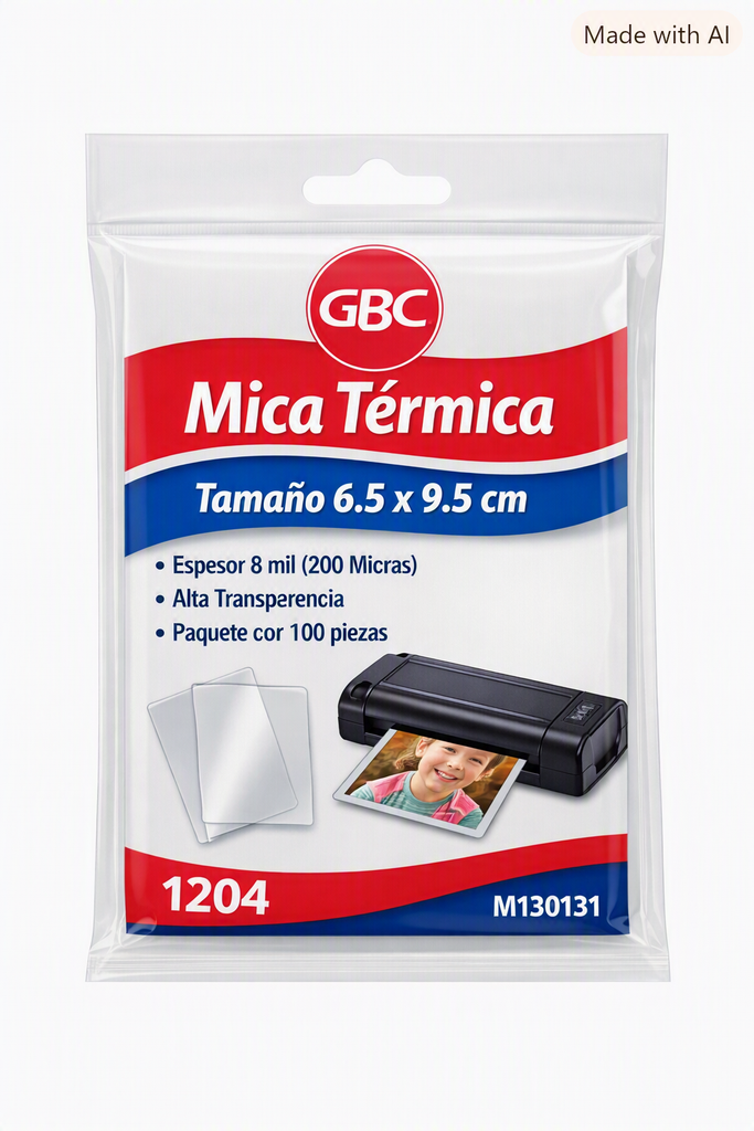 Mica térmica 1204 GBC tamaño 6.5x9.5 cm