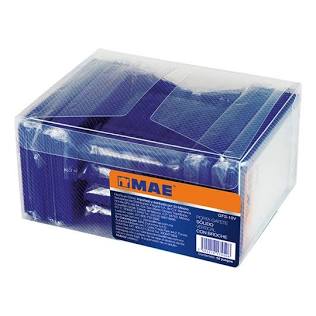 Porta gafete azul vertical MAE Caja Con 100
