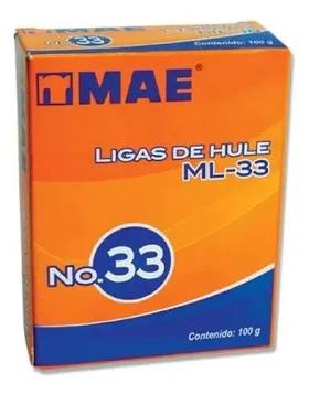 Liga de hule mae no. 33 caja con 100grs