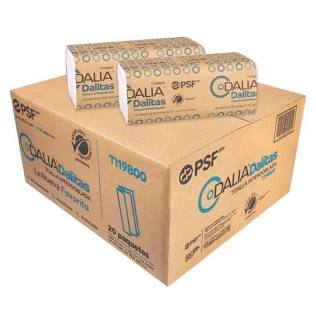 Toalla interdoblada Dalia, dalitas caja con 20 paquetes