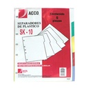 Separador Acco SK-10 Plastico Carta Surtido 5 Divisiones