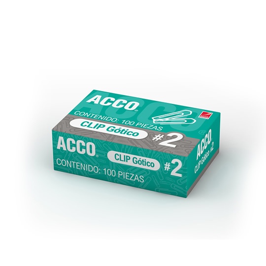 Clip Acco Gotico Tamano No.2 Pqte C/100 Clips