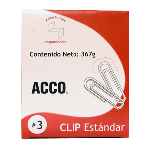 CLIP ACCO ESTANDAR No.3 INOXIDABLE 100CLIPS C/10