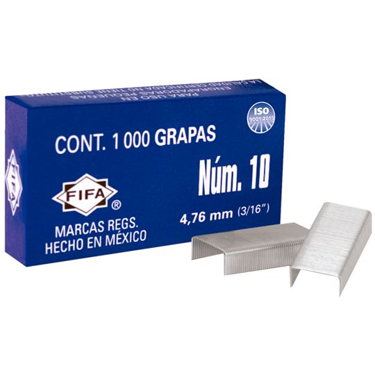 Grapas Para Mini Engrapadora 3/16 FIFA No. 10 Caja Con 1,000 Grapas