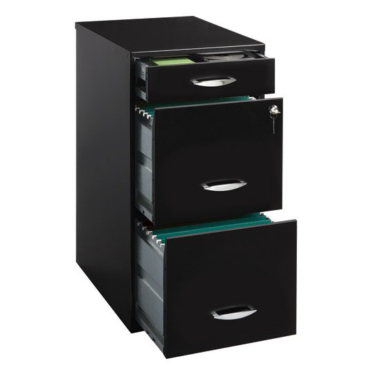 Archivero metálico SPACE SOLUTIONS 20225 tamaño carta 2 gavetas + 1 color negro