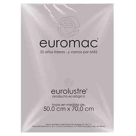 PAPEL LUSTRE EUROMAC GRIS 50X70 25 HOJAS