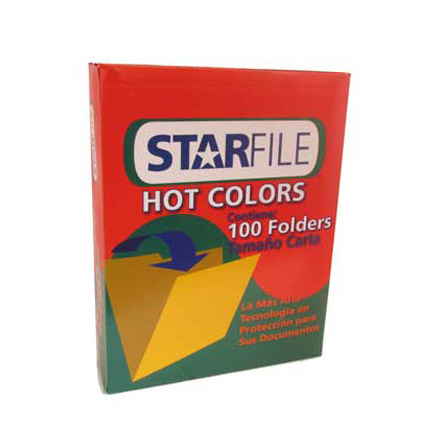 FOLDERS MAPASA HOT COLORS NARANJA CARTA C/100