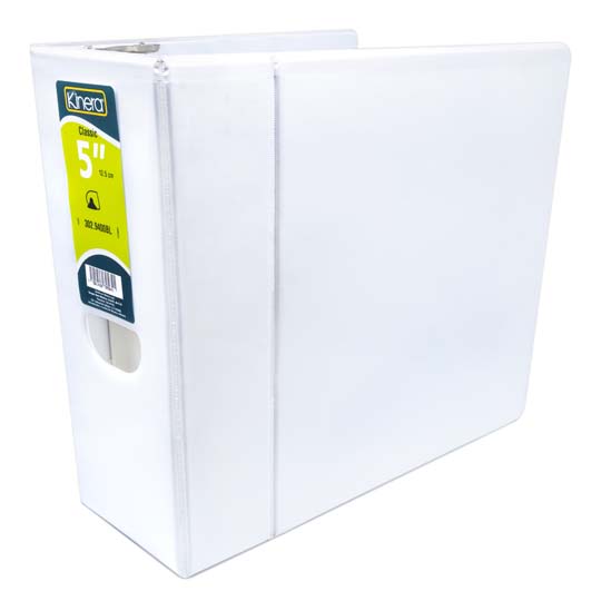 Carpeta panorámica con cristal Kinera carta herraje 5 pulgadas "D" color blanco