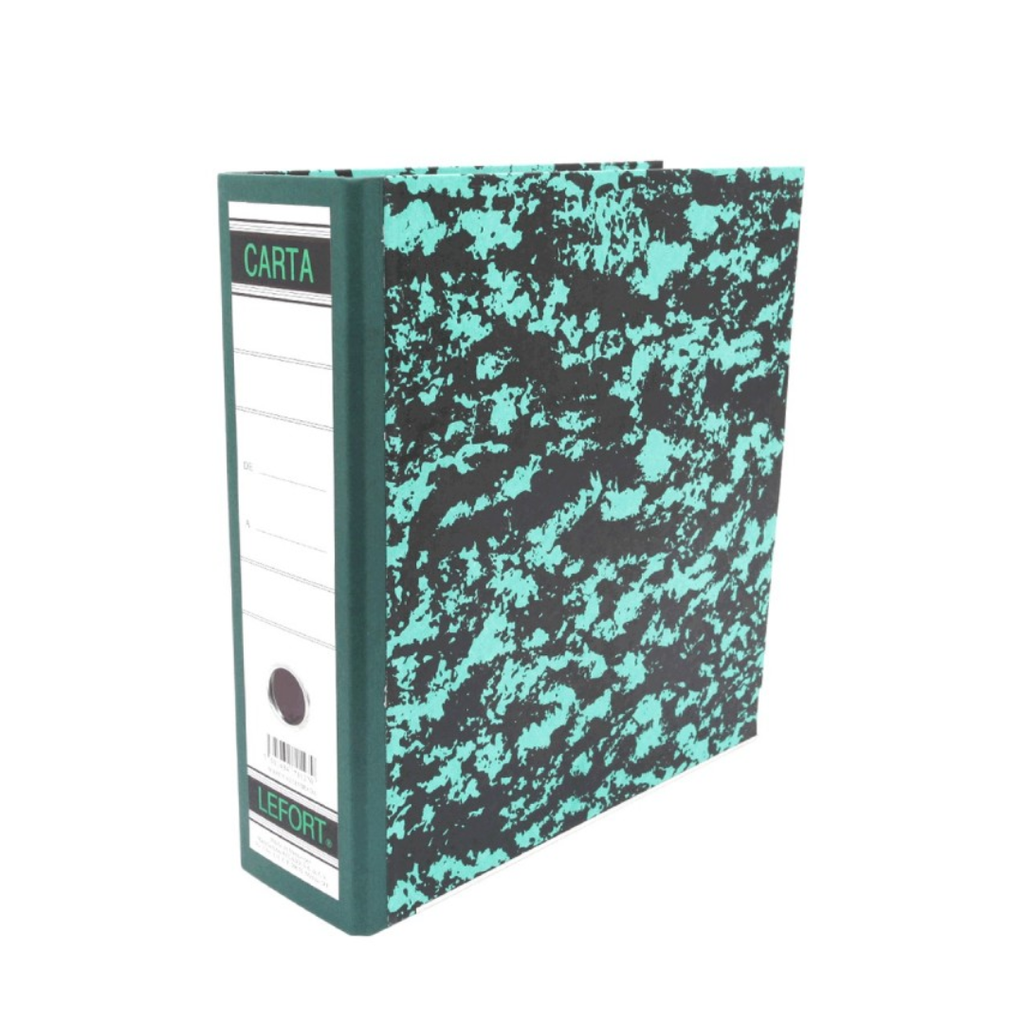 Registrador Clásico Lefort Tamaño Carta Color Verde Marmoleado [AZO-CAR-0001P]