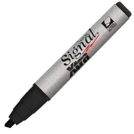 Marcador Permanente Signal Xtra 40001 Punta Cincel Color Negro C/12 PZAS