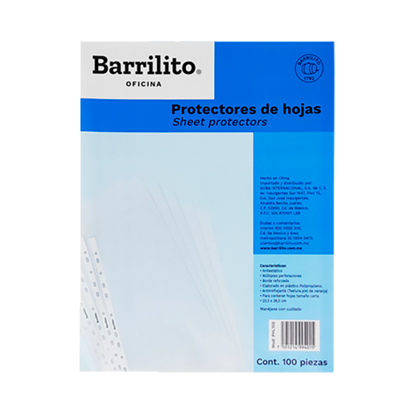 Protectores Barrilito PHL100 Carta – Paq x100