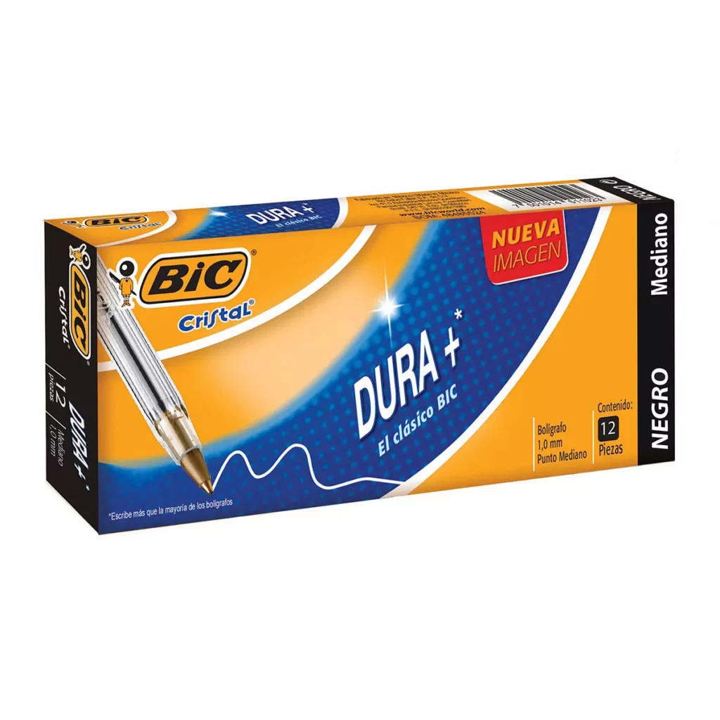 BOLIGRAFO BIC PM DURA MAS NEGRO CAJA C/ 12 PZ.