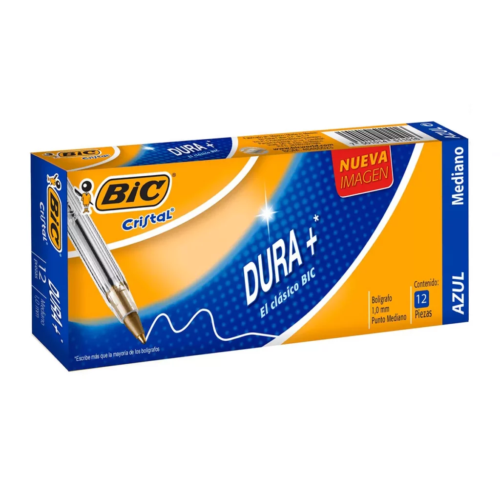 BOLIGRAFO BIC PM DURA MAS AZUL CAJA C/ 12 PZ.