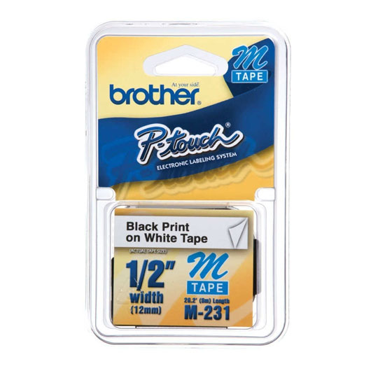 Cinta Brother No Laminada en Negro Sobreblanco M231