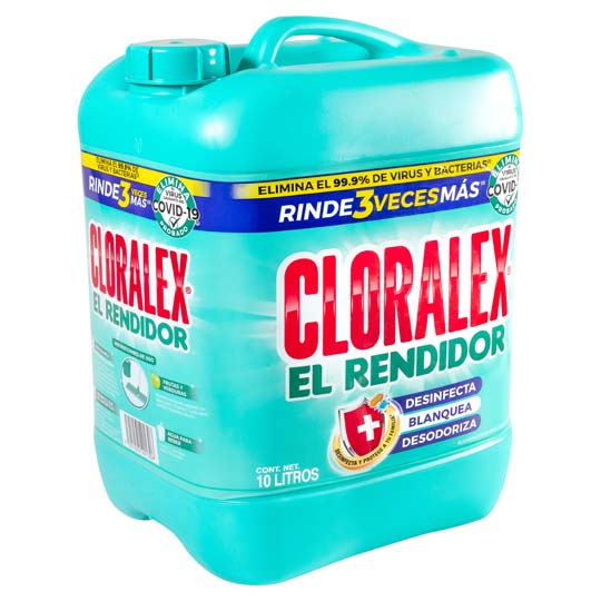 Blanqueador Cloralex, cloro 10 Lt..