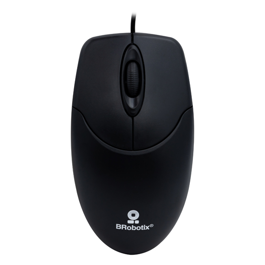 Mouse USB Brobotix alambrico negro k1.