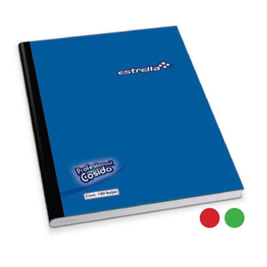 Cuaderno cosido profesional Estrella cuadro grande 7 mm 100 hojas