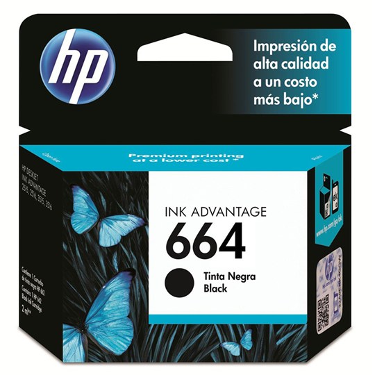 Cartucho de tinta negra HP 664 advantage.