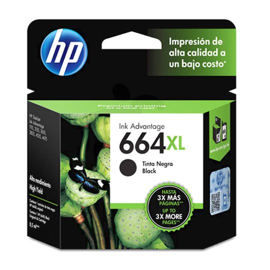 Cartucho de tinta negra HP 664xl
